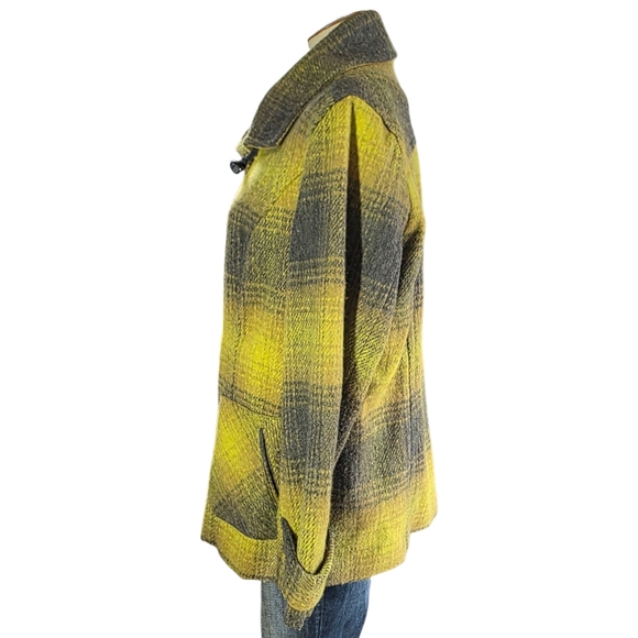 Coldwatwr Creek Wool-Blend Plaid Toggle Coat Womens Size 14 - Picture 6 of 11